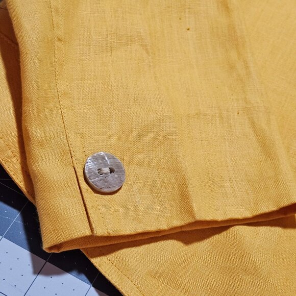 Easter Linen Yellow Blazer Jacket Ellen Tracy Petite Womens Long Sleeves Fully L - Picture 7 of 15